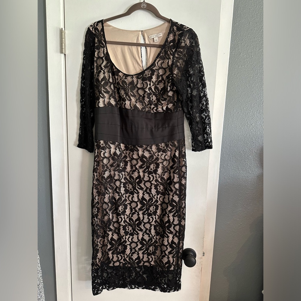 Women’s black dress lace details